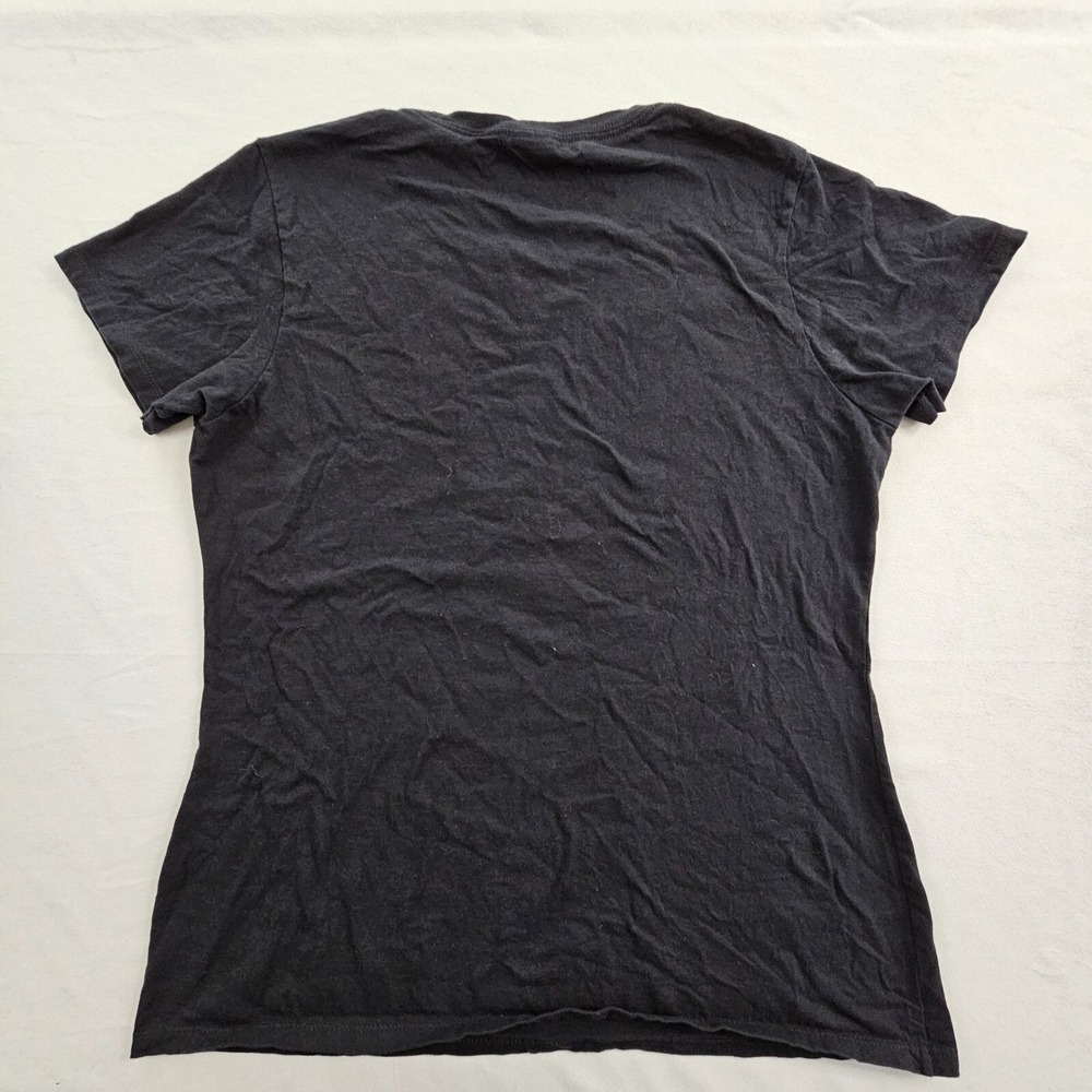 Seam Headed Baseball Heart Pirate Black Short Sleeve Cotton T-Shirt Women's L - Picture 4 of 9